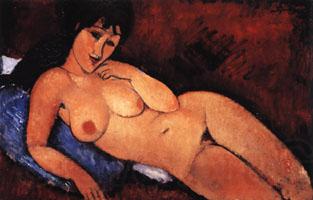Amedeo Modigliani Nude on a Blue Cushion Spain oil painting art